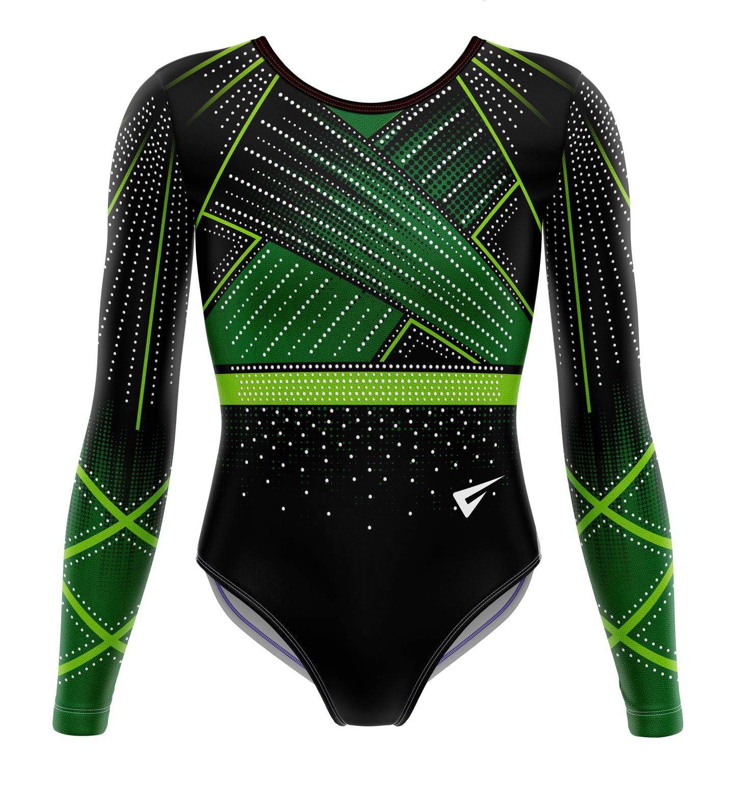 Aspire Elite Lime Green Competition Long Sleeve Girls Gymnastics Leotard