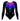 Black gymnastics leotard with colorful design on a white background