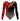 Gymnastics leotard with red, black, and gray design on a white background