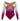 Gymnastics leotard with pink, purple, and gold design on a white background