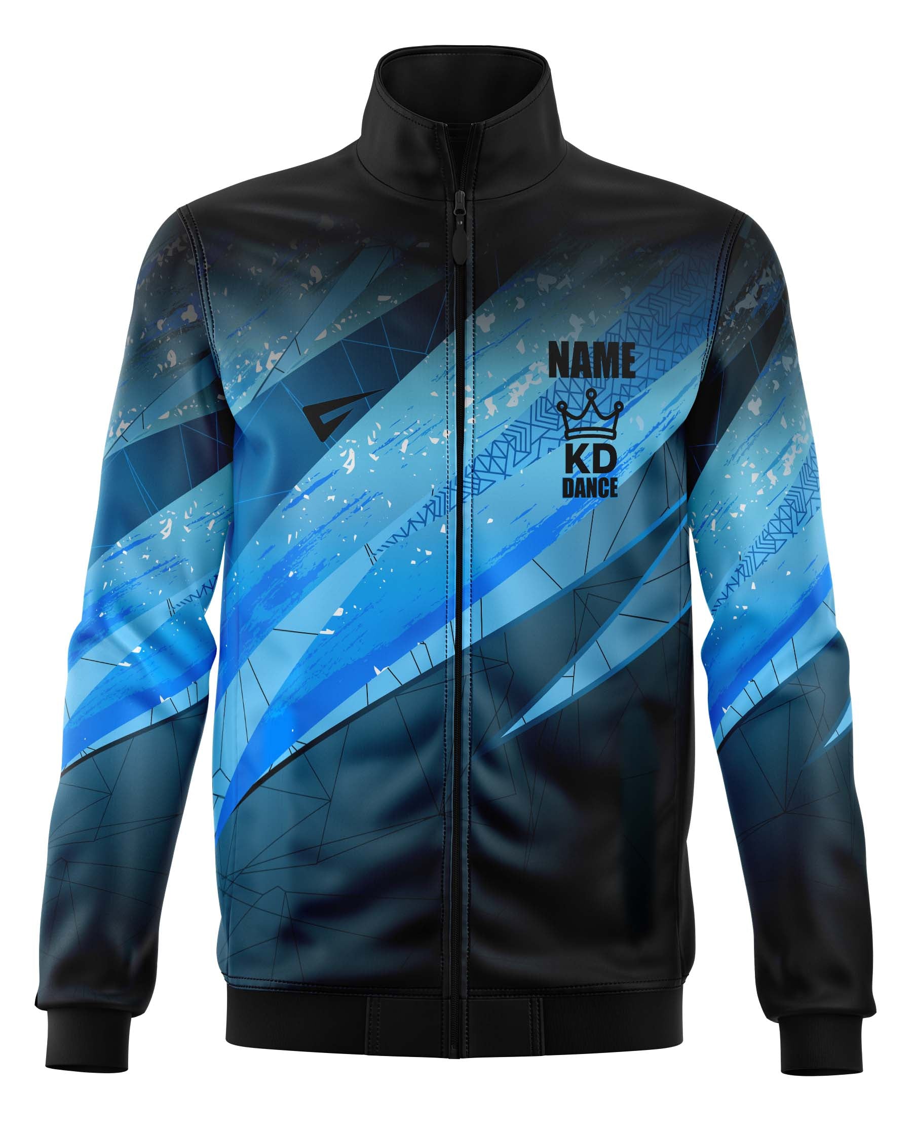 Blue girls' personalised tracksuit warm-up jacket
