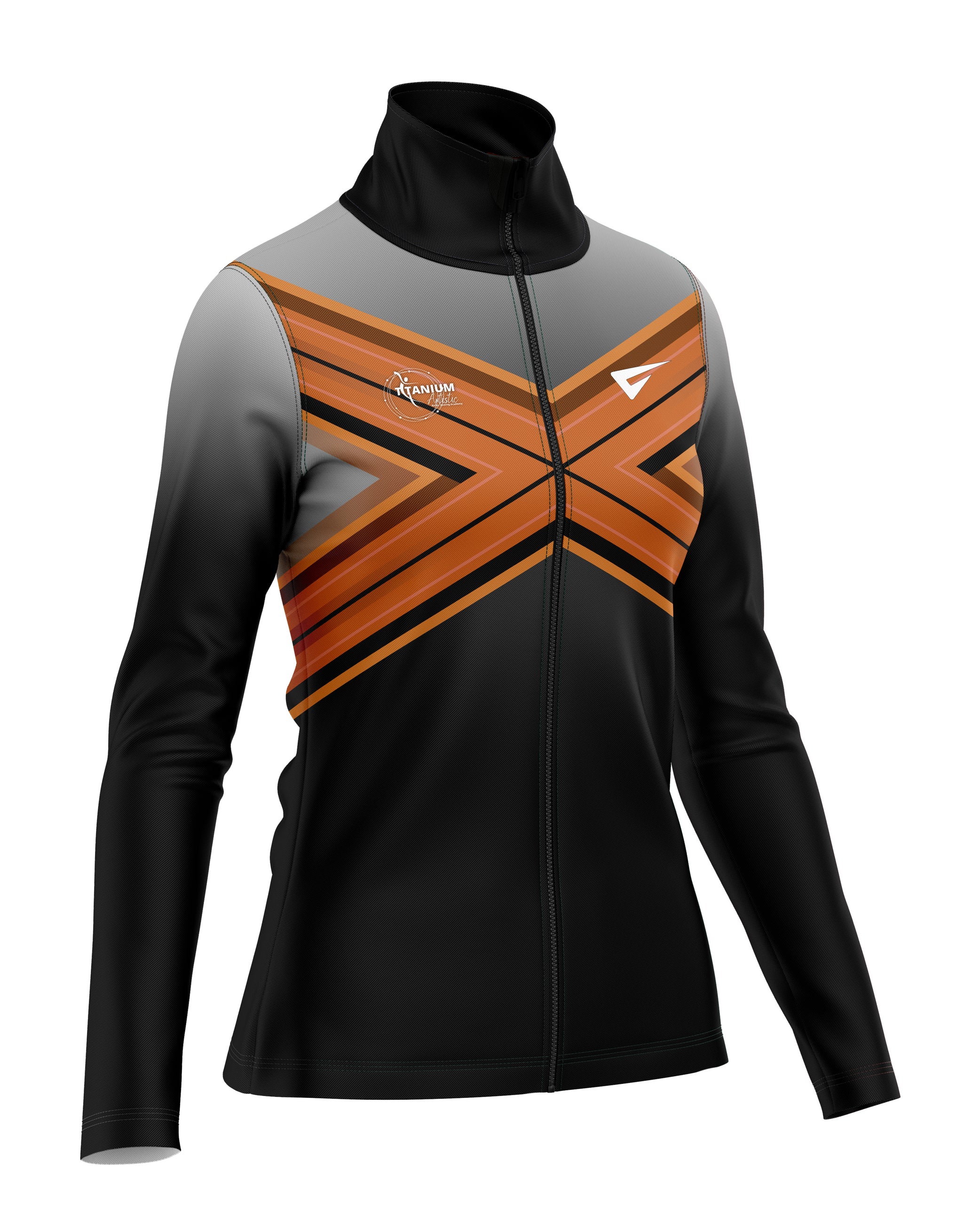 Black tracksuit warm-up jacket in a simple club-style design