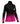 A women's long-sleeve athletic zip-up jacket in black and bright pink, featuring a high collar, a vertical black-to-pink gradient pattern on the lower body, and white 'TOF Drive' branding on the left chest.