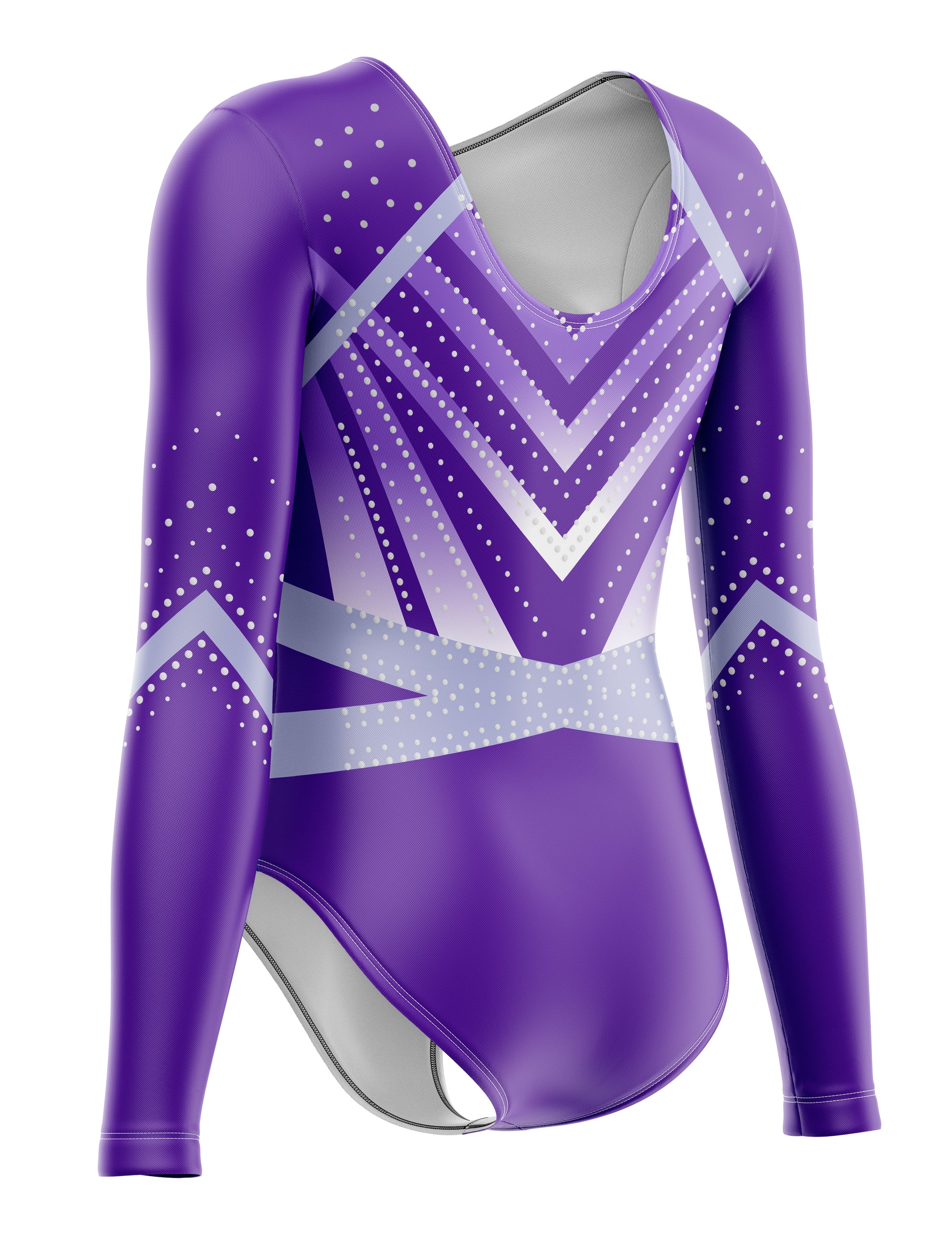 MAA Gymnatics Vida Purple Competition Long Sleeve Girls Gymnastics Leotard