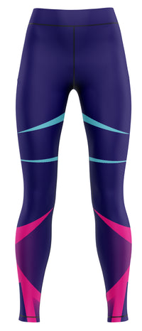 Navy blue girls' activewear leggings suitable for gymnastics and dance