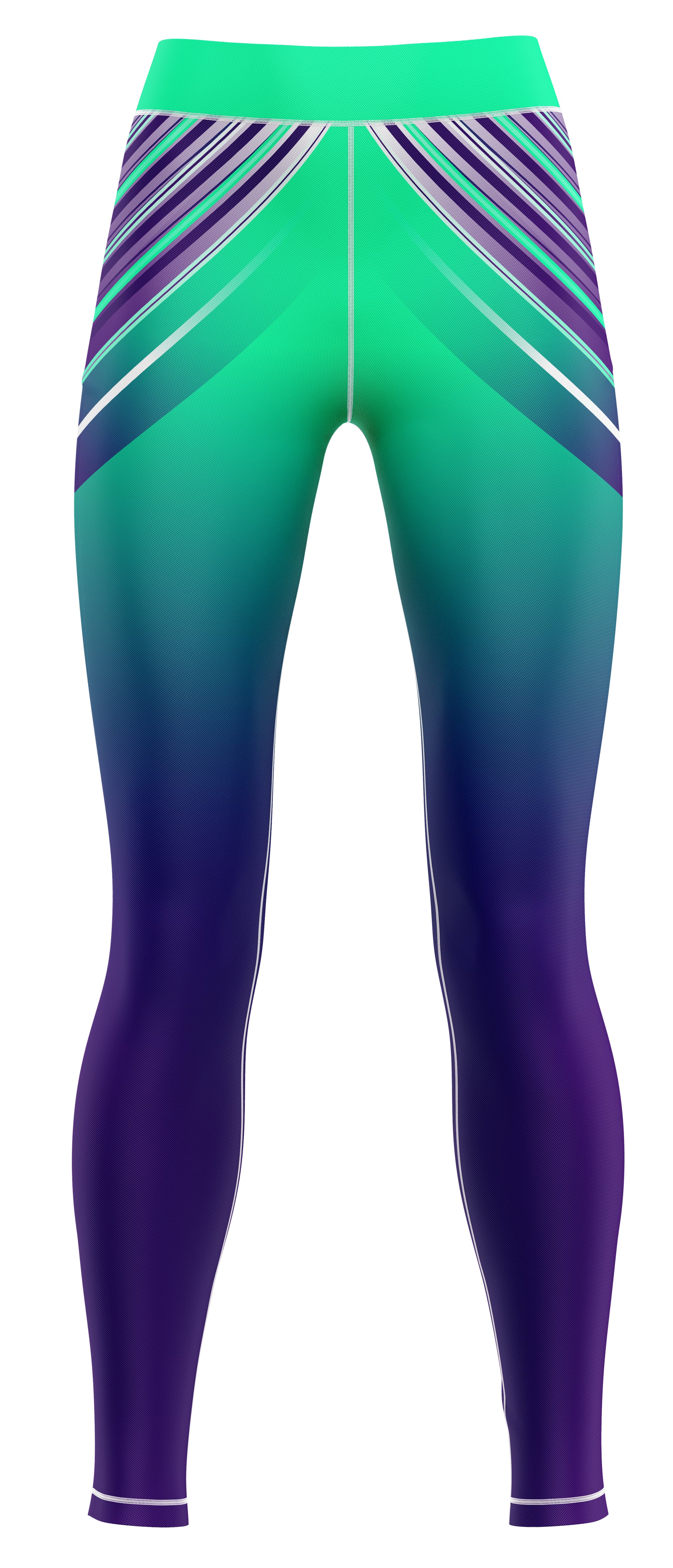 Blue activewear leggings with a slim, fitted silhouette suitable for gymnastics and dance