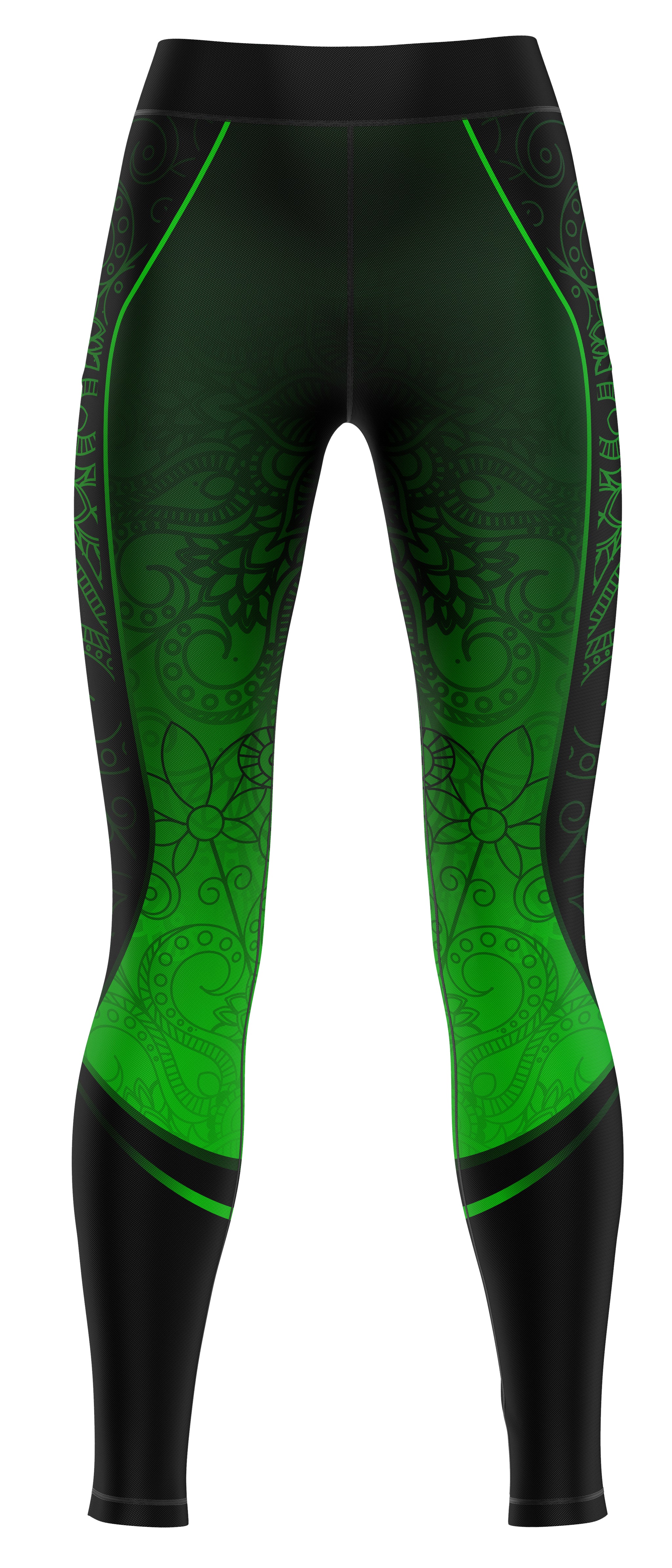 Blue activewear leggings displayed on a plain background