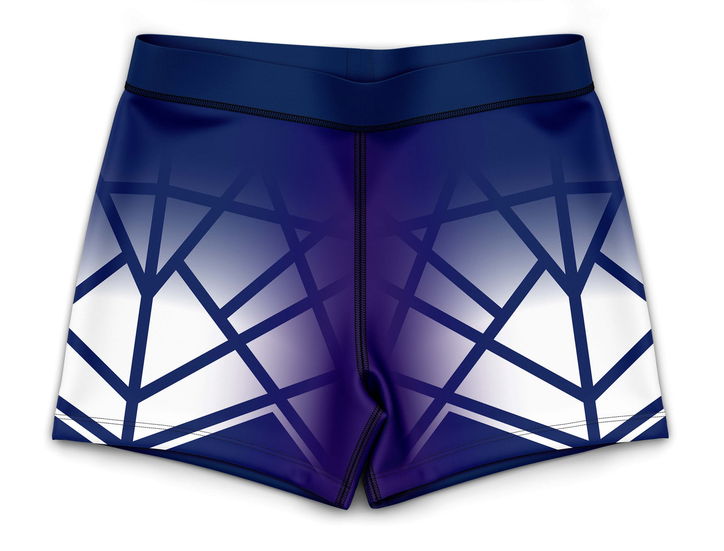 Navy blue girls hipster-style gymnastics shorts
