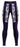 Pair of navy and light blue activewear leggings shown flat, close-fitting with panel detailing