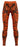 Bright orange girls' gym leggings laid flat showing full-length fit