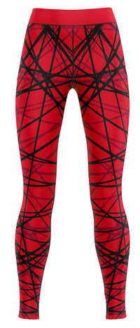 Red gym leggings for girls in an activewear style