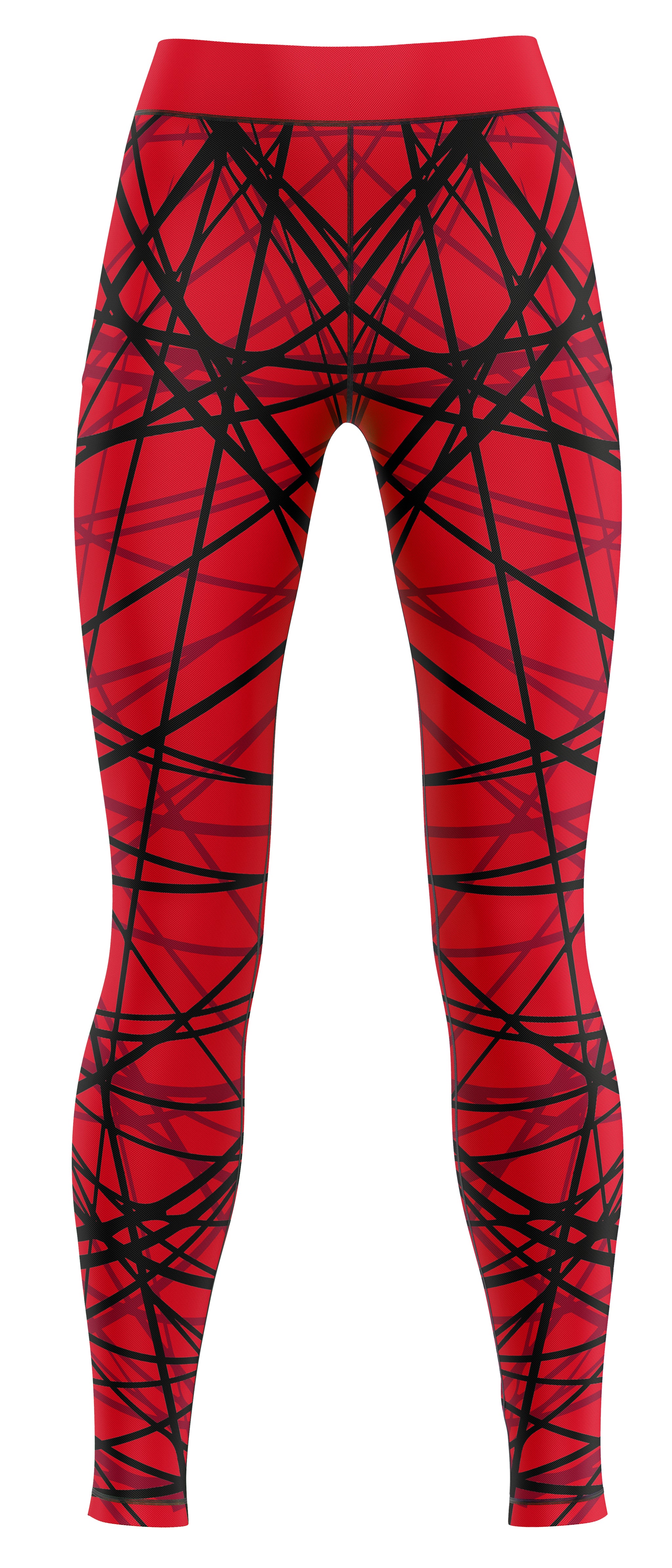 Red gym leggings for girls in an activewear style