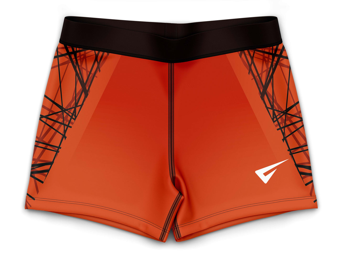 Chaos Orange Gymnastics Activewear Girls Hipster Shorts