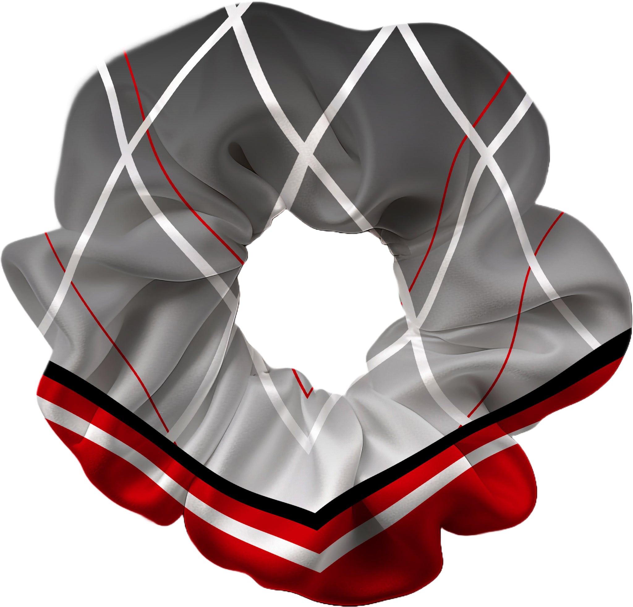City of Sheffield Gymnastics Club Black to White to Red Hair Scrunchie