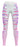Pair of blue activewear leggings laid flat on a plain background