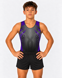 Courage Purple Sleeveless Club Uniform Leotard for Boys and Men