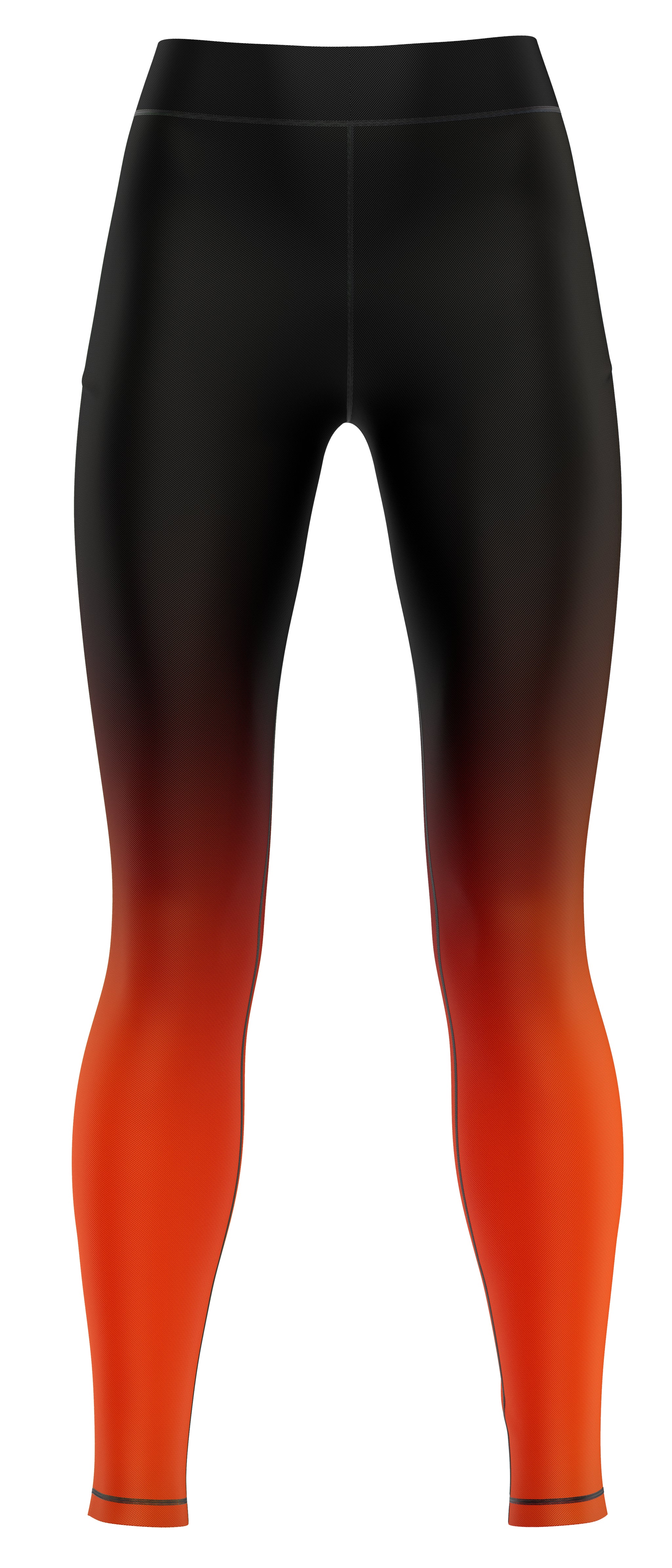 Navy blue activewear leggings laid flat showing slim silhouette and simple seam details