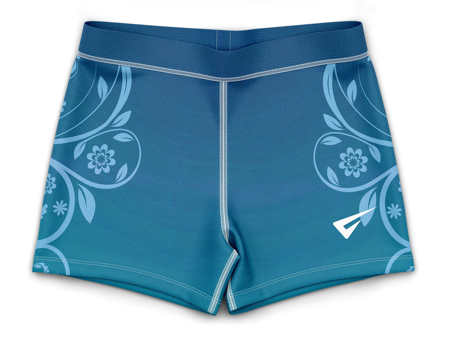 Decor Blue n Turquoise Ombre Gymnastics Activewear Girls Hipster Shorts