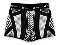 Destiny Black and White Gymnastics Activewear Girls Hipster Shorts