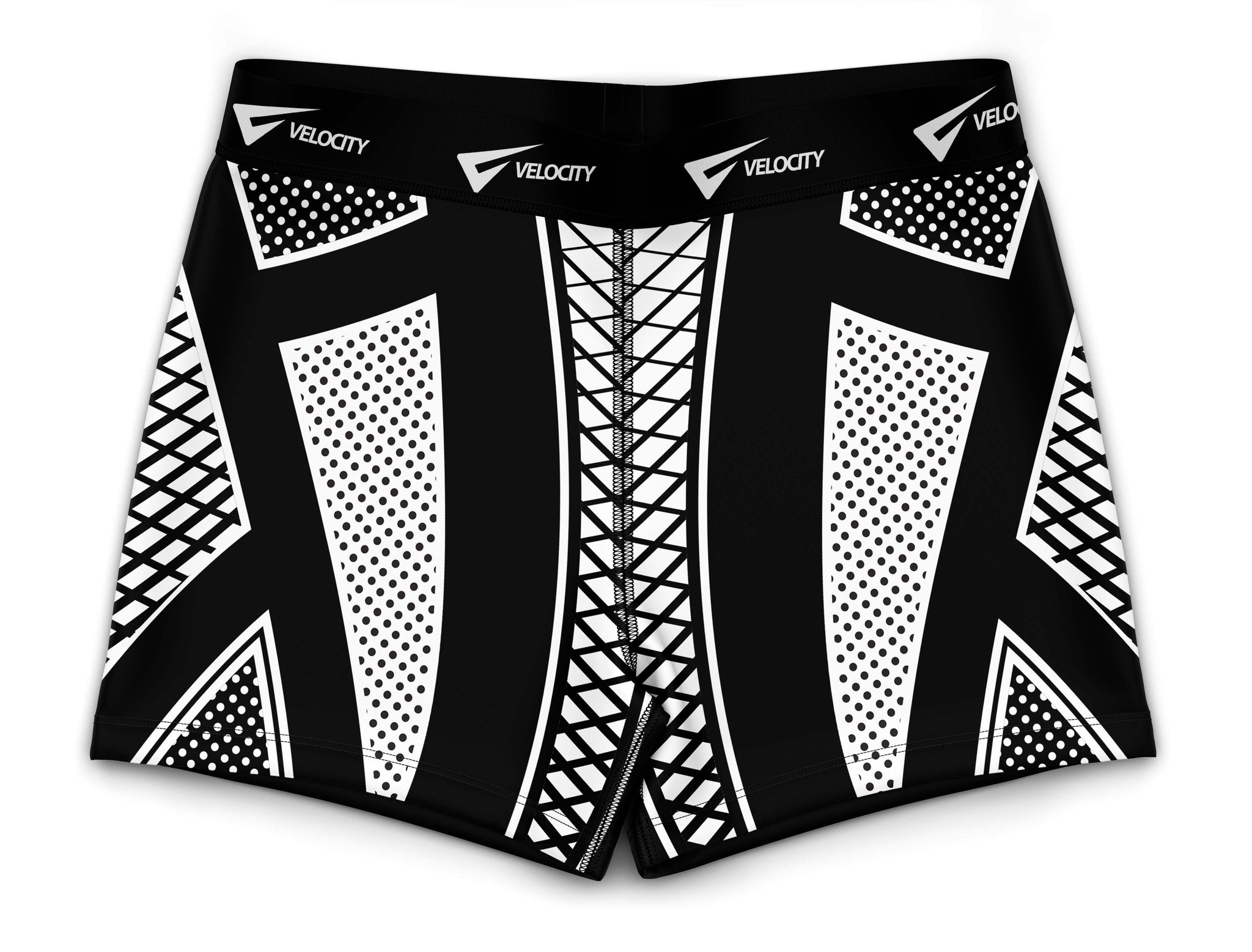 Destiny Black and White Gymnastics Activewear Girls Hipster Shorts
