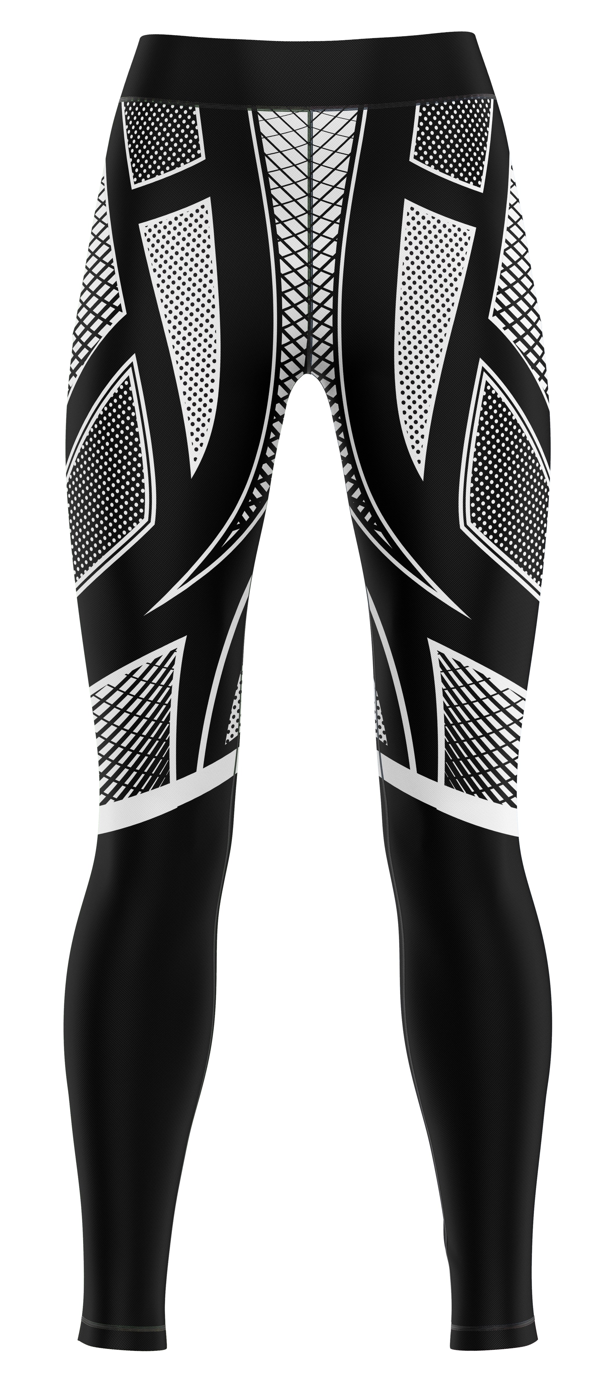 Black and white girls' leggings for gymnastics and dance