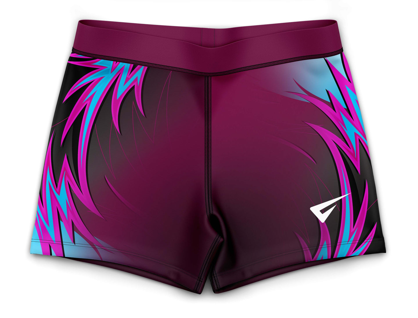 Epic Light Blue and Neon Pink Gymnastics Activewear Girls Hipster Shorts