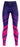Blue athletic leggings laid flat showing full-length leg and waistband