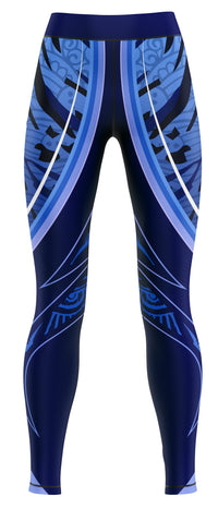 Blue girls' gym and dance leggings in a solid blue colourway