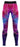 Blue activewear leggings laid flat, close-fitting athletic design