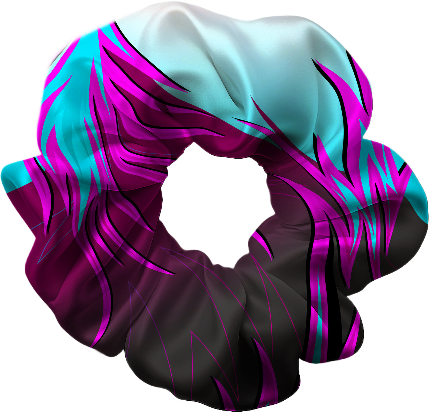 Epic Light Blue and Neon Pink Hair Scrunchie