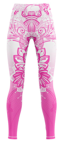 Pink gym activewear leggings in a fitted athletic silhouette
