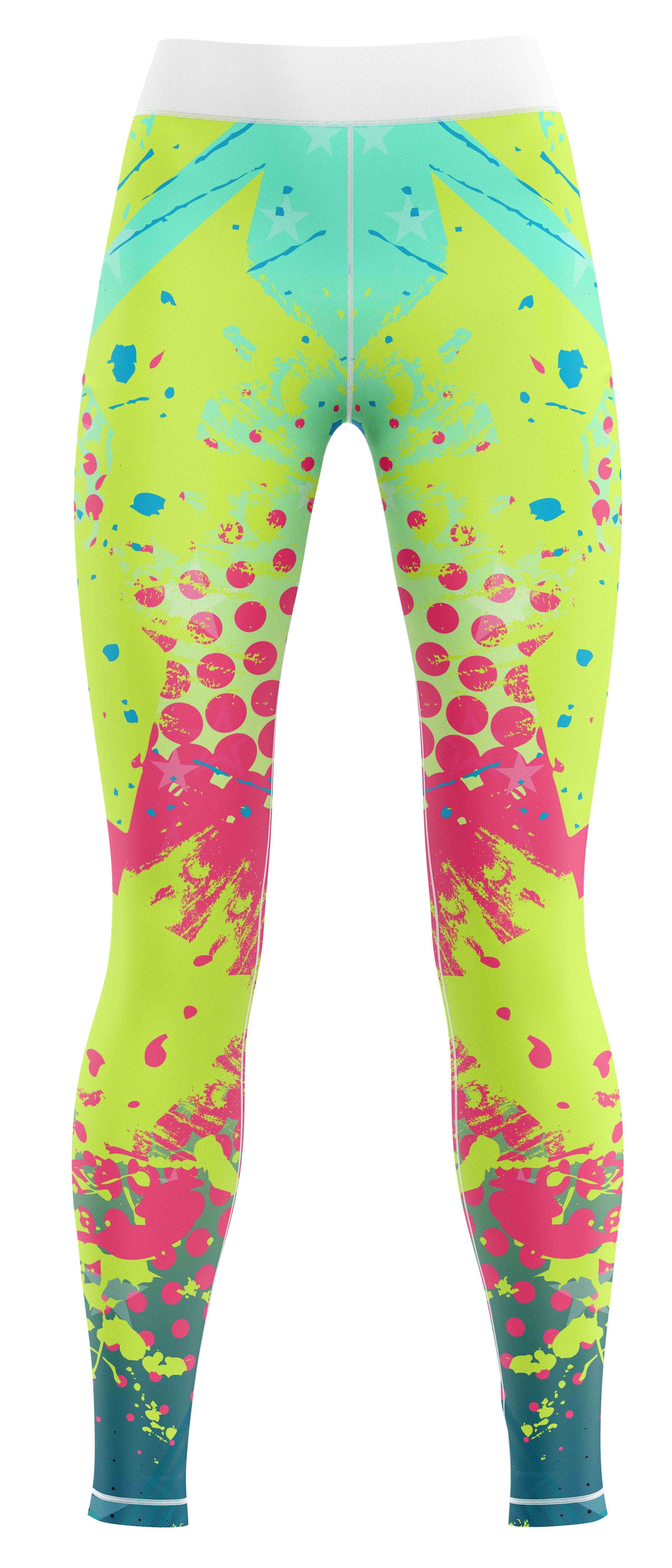 Pair of navy-blue performance leggings suitable for girls' gymnastics, dance and training