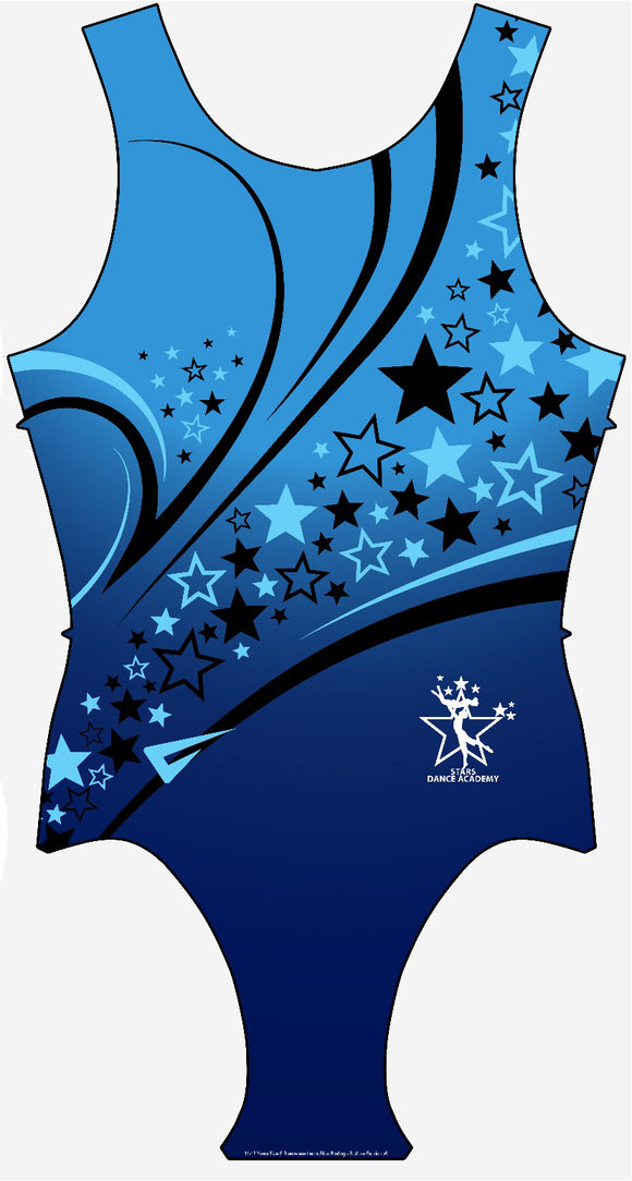 Stars Dance Academy Club Enceladus Blue Sleeveless Gymnastics Leotard