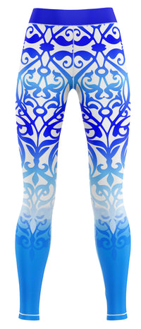 Light blue full-length gym leggings in a solid colourway