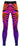 Blue activewear leggings laid flat on a plain background