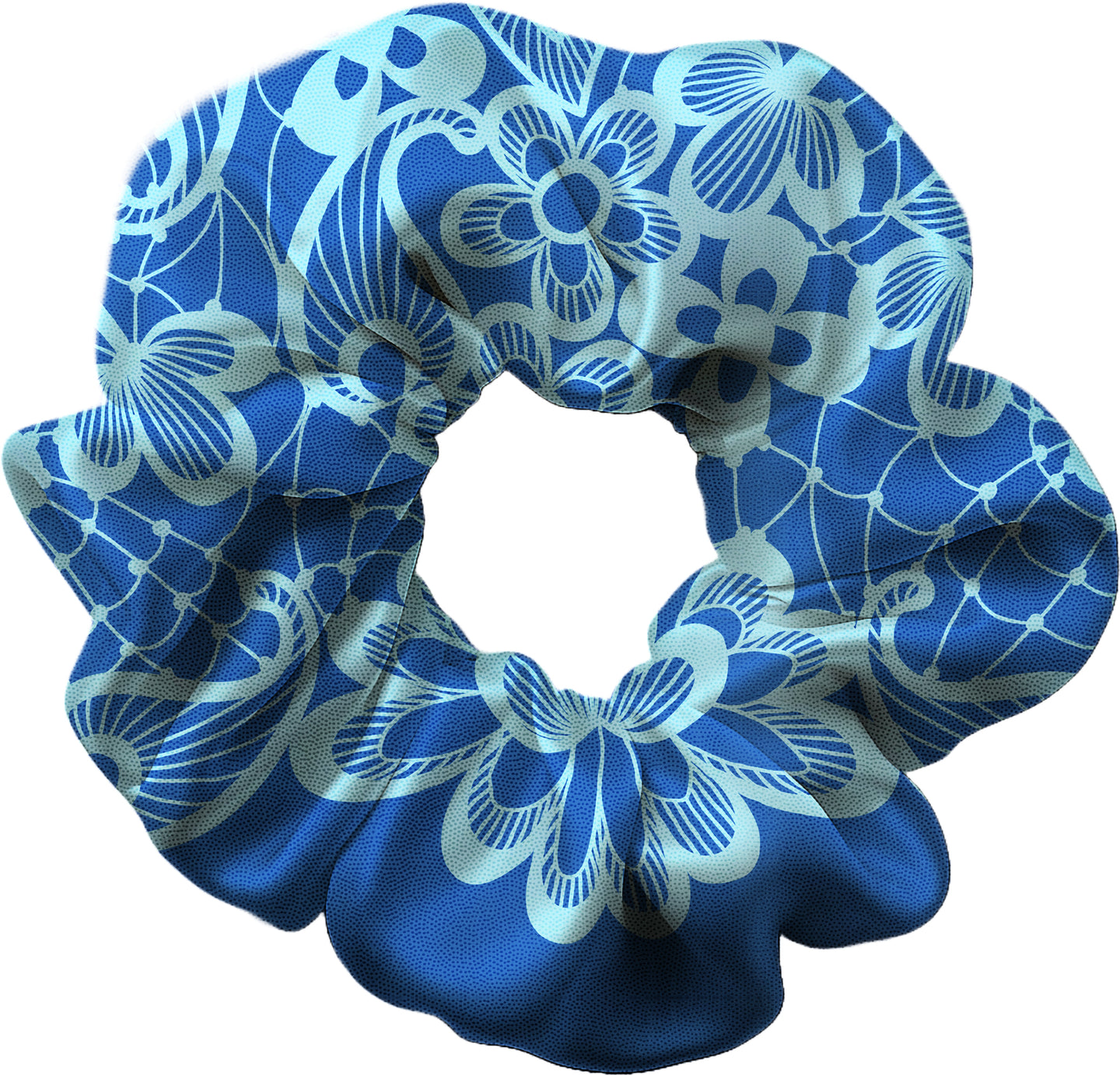Flourish Blue Hair Scrunchie