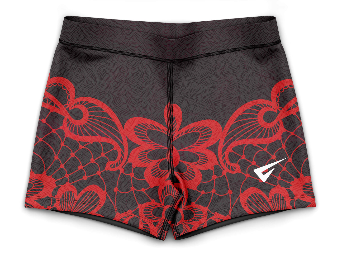 Flourish Dark Grey and Orange Girls Gymnastics Gym Shorts