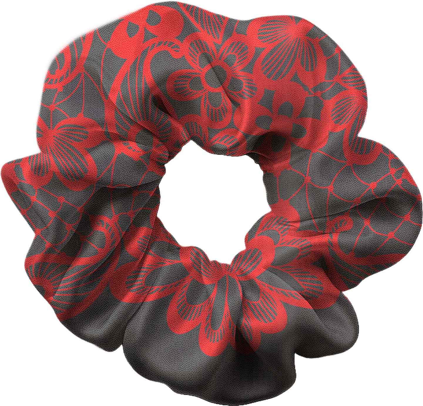 Flourish Dark Grey and Orange Hair Scrunchie