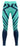 Blue activewear leggings laid flat on a neutral background