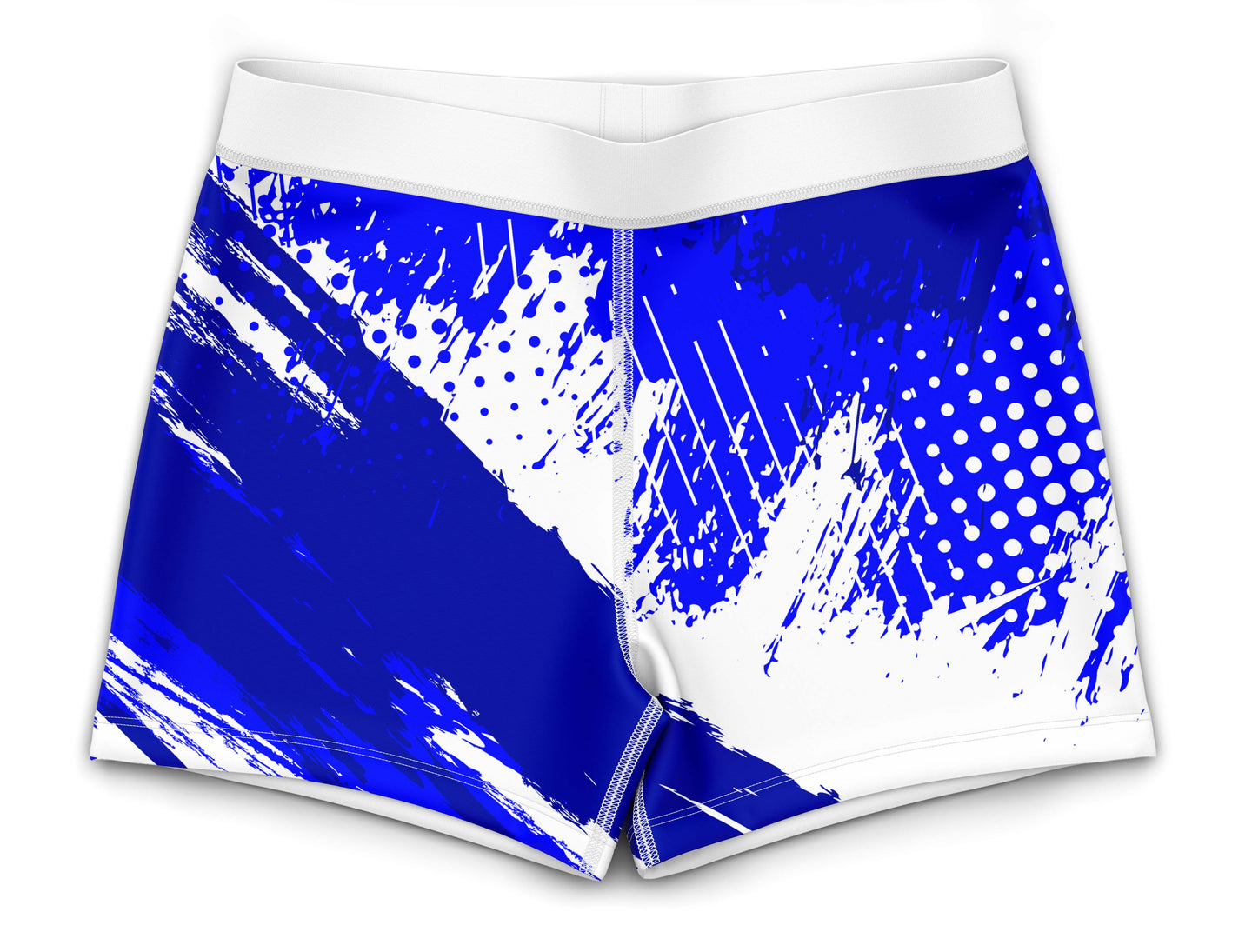 Halftone Blue Splash Gymnastics Activewear Girls Hipster Shorts