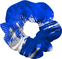 Halftone Blue Splash Hair Scrunchie