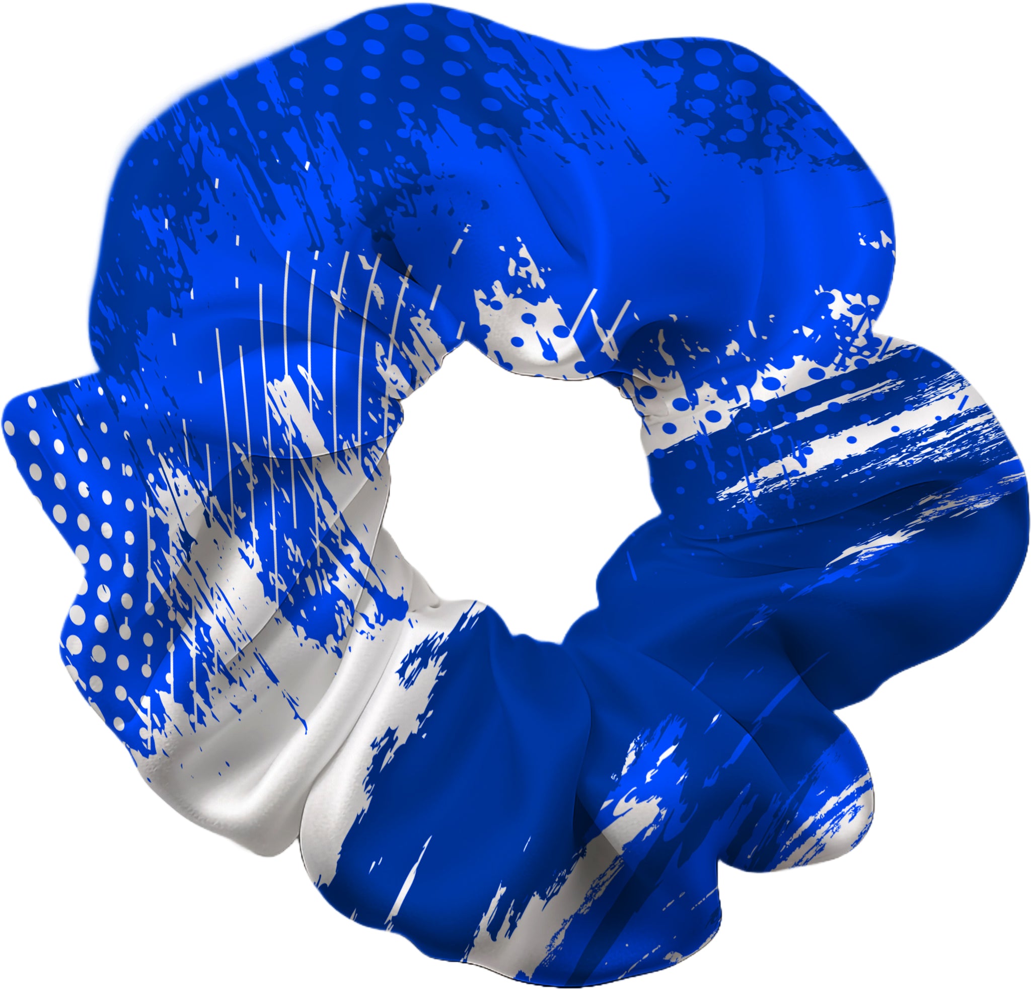 Halftone Blue Splash Hair Scrunchie