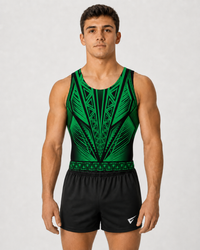 Justaucorps de gymnastique sans manches bleu marine Celeste pour garçons et hommes