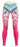 Girls' navy and royal blue training leggings with contrast panels suitable for gymnastics and dance