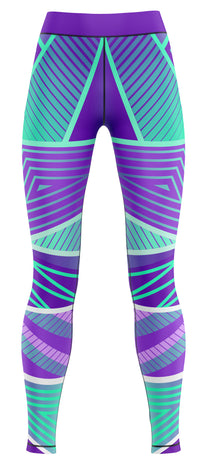 Pair of blue activewear leggings suitable for gymnastics and dance