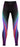 Blue girls' active leggings laid flat showing slim fit and full length