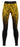 Black leggings with gold panel detailing for gym and activewear