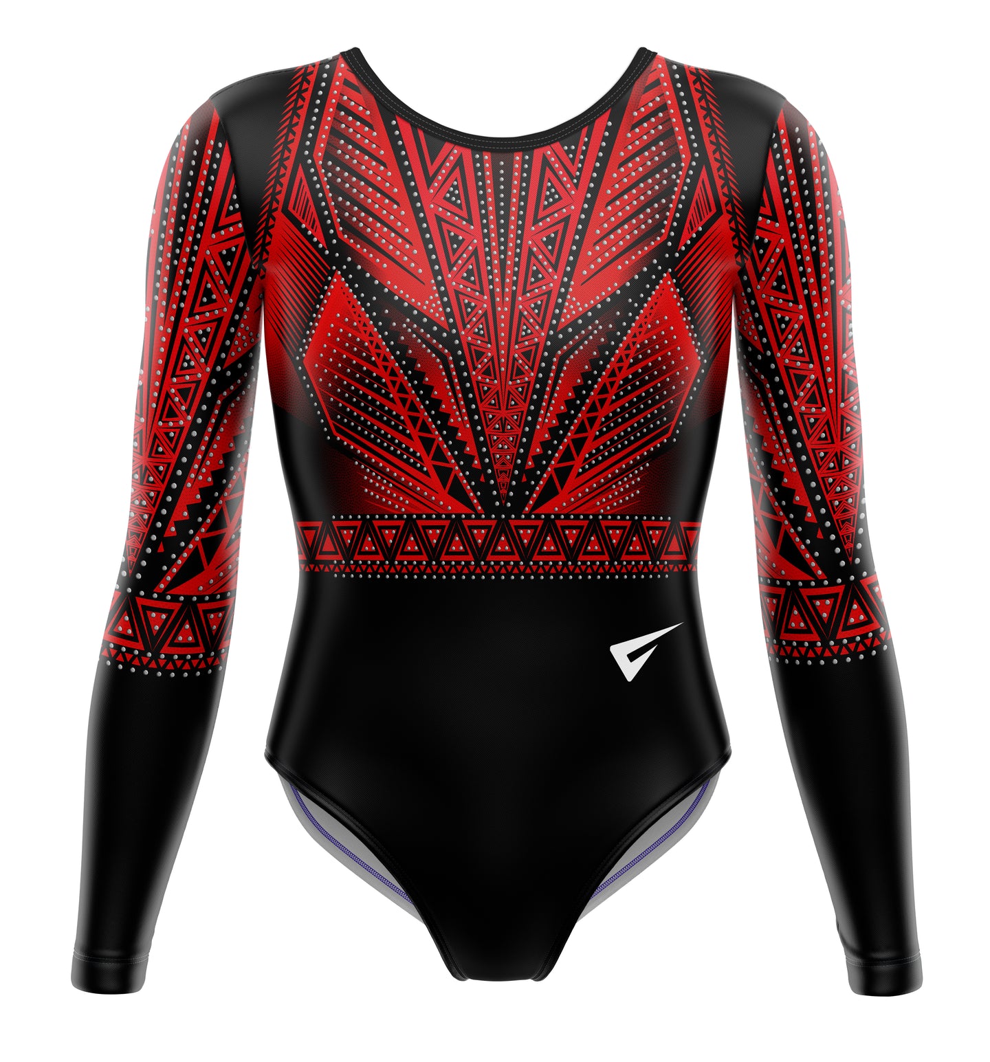 Isla Red n Black Competition Long Sleeve Girls Gymnastics Leotard