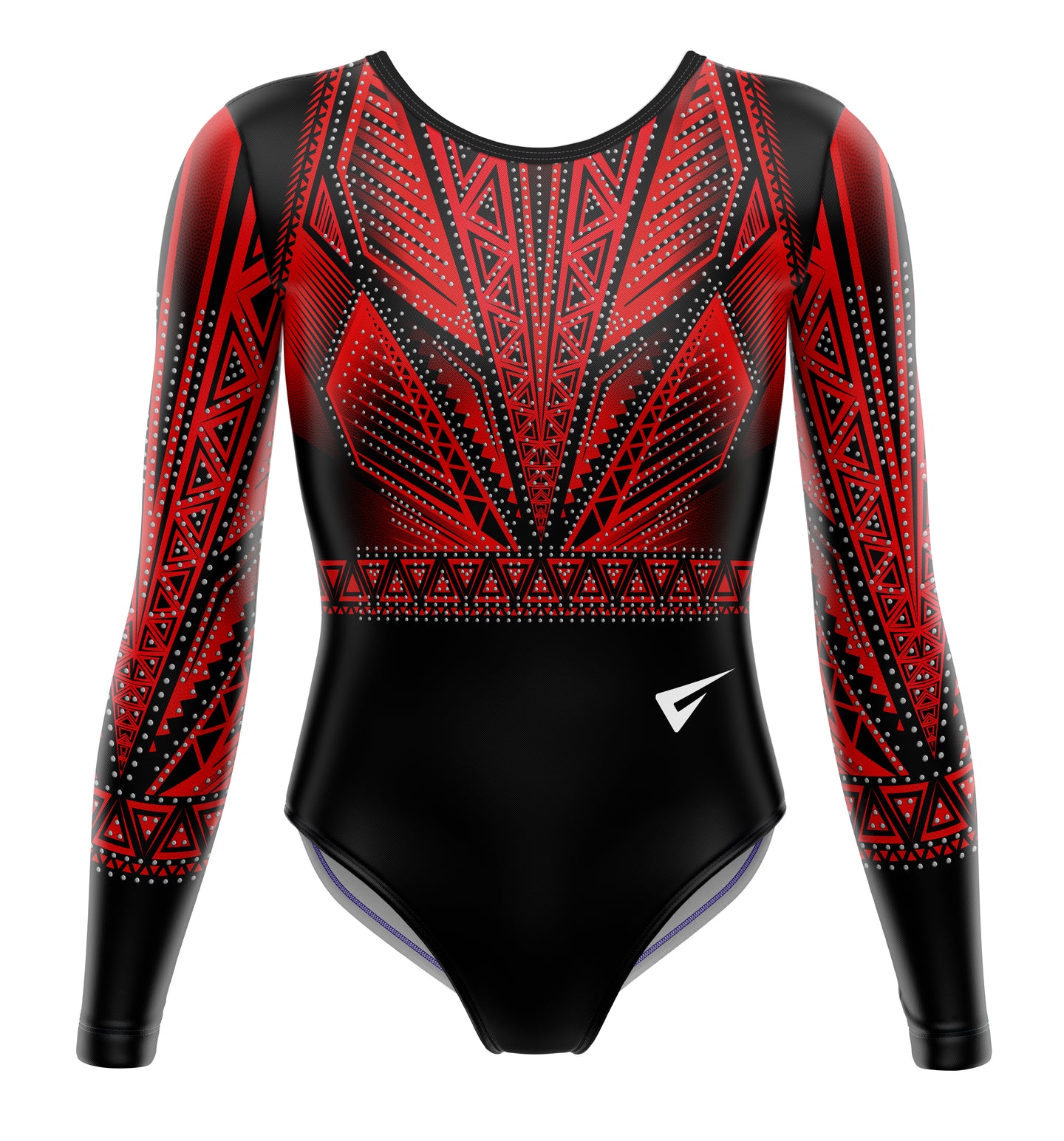 Isla Red n Black Competition Long Sleeve Girls Gymnastics Leotard