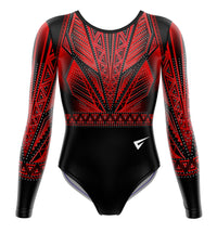 Isla Red n Black Competition Long Sleeve Girls Gymnastics Leotard